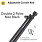 Curtain ROD Telescopic Adjustable Length Single Double Pole Complete Set Accessories Rail Track