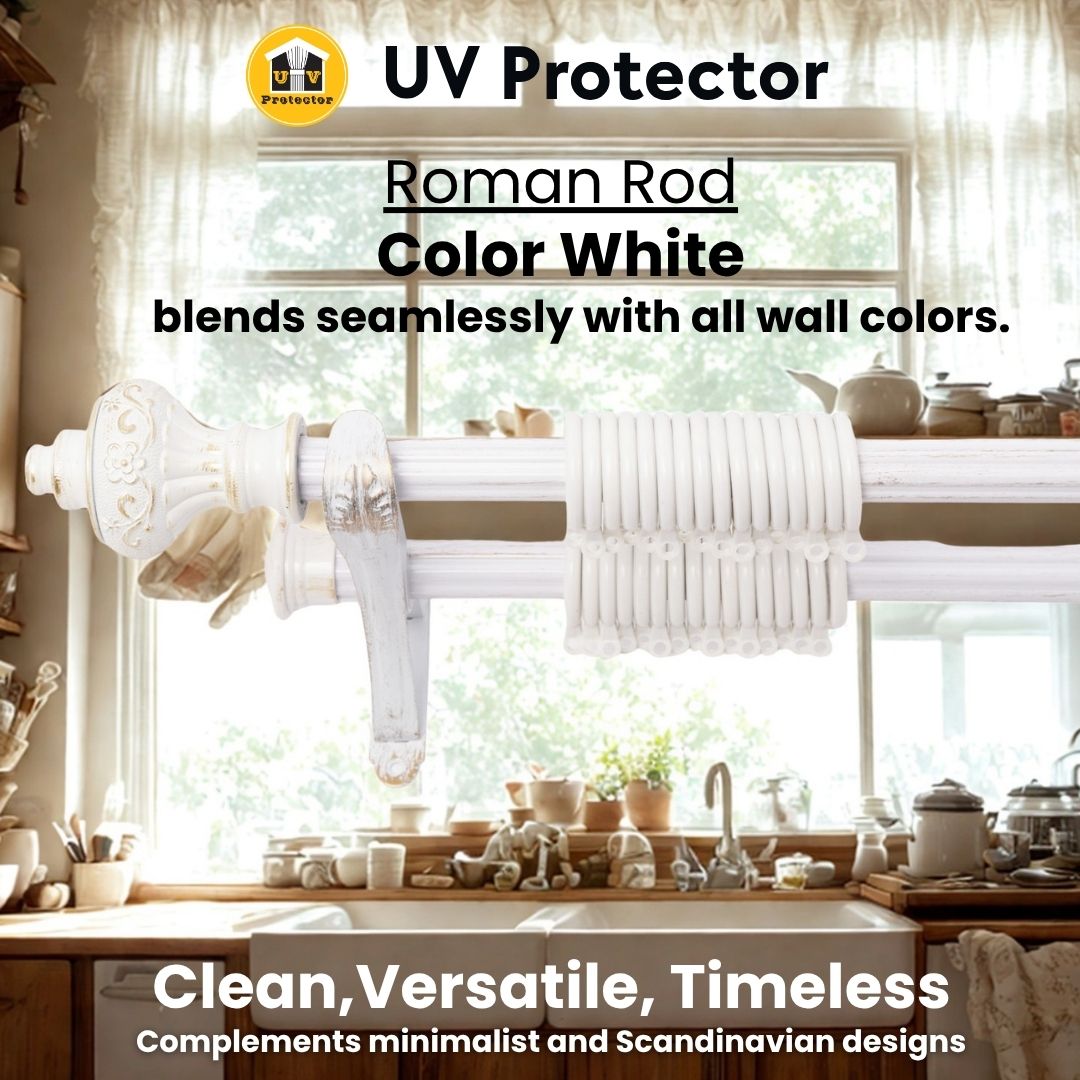 Roman ROD white color Single Double Pole Clearance Price: Last Units