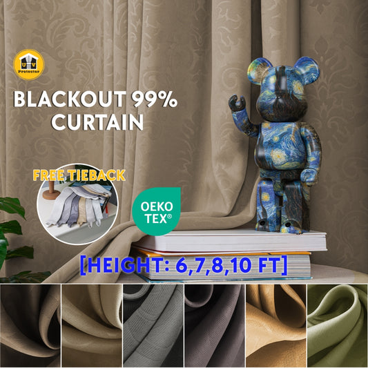 Vase Floral Design Blackout 99% Curtain Singapore Pleat Upgrade S Hook & Ring