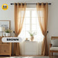 Day Curtain SHEER Snow White Brown Quality Craftsmanship Fine Stitching Hook Ring 6 7 8 9 10 feet