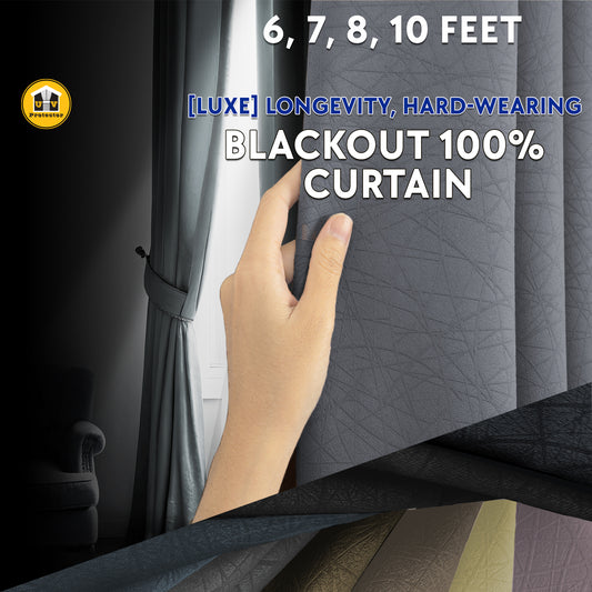 100% Blackout Curtain Riverine Nightfall Hotel Grade Singapore Pleat S Hook Upgrade & Ring Curtain