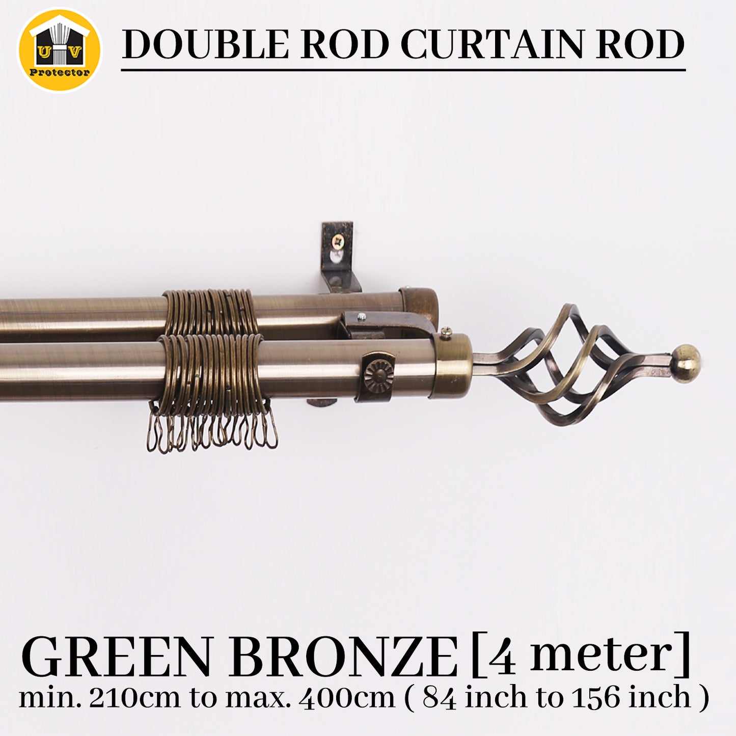 UVP Extendable Double Pole Curtain Rod 2m3m4m