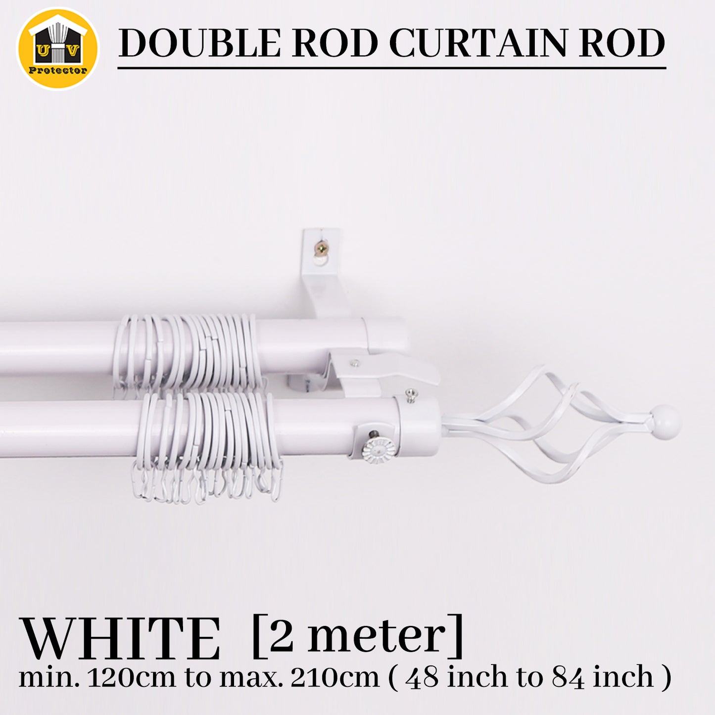 UVP Extendable Double Pole Curtain Rod 2m3m4m