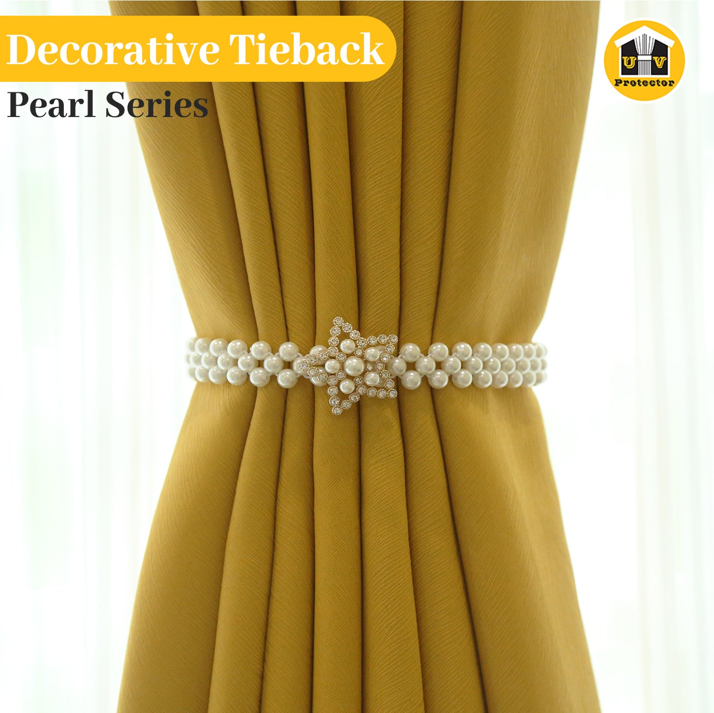 UVP Curtain Pearl Decorative Curtain TieBack (1 PC)