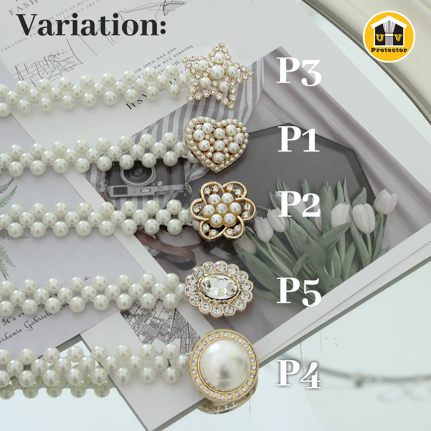 UVP Curtain Pearl Decorative Curtain TieBack (1 PC)